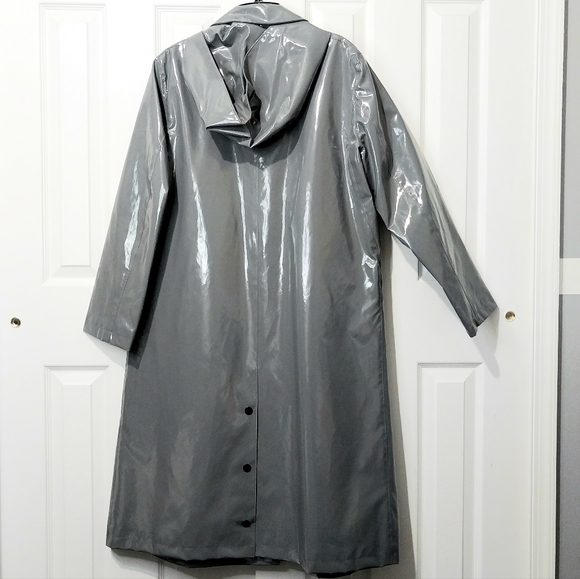 Jane Post NYC Long Snap Slicker Raincoat, NWT, Size L - Picture 3 of 10